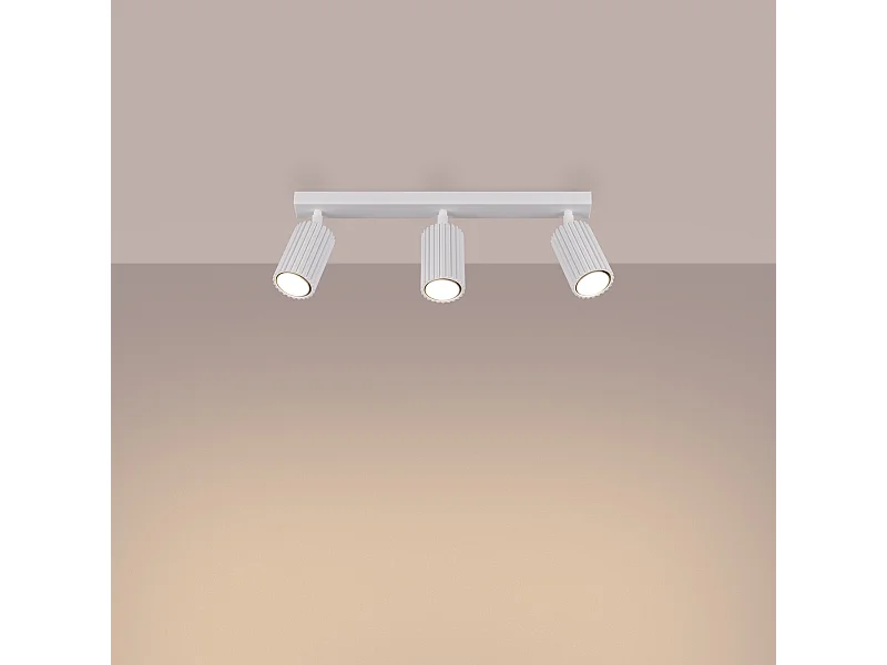 Plafondlamp Gloow minimalistisch van  - 3 lichtbronnen 3000K - L.45 x H.16,5 cm - wit