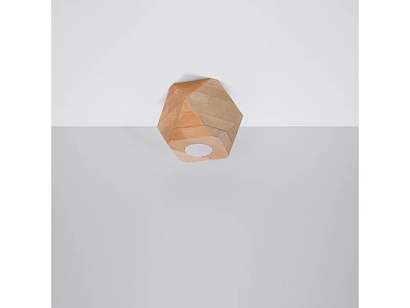 Plafonniers Timberix scandinave en bois - 1 sources lumineuses 4000K - L.12 x H.12 cm - bois naturel