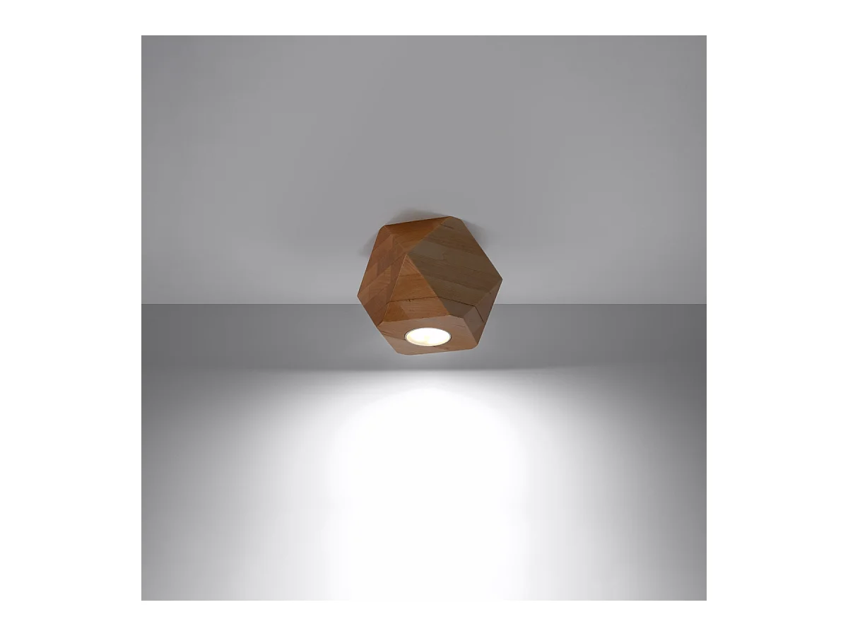 Plafonniers Timberix scandinave en bois - 1 sources lumineuses 4000K - L.12 x H.12 cm - bois naturel