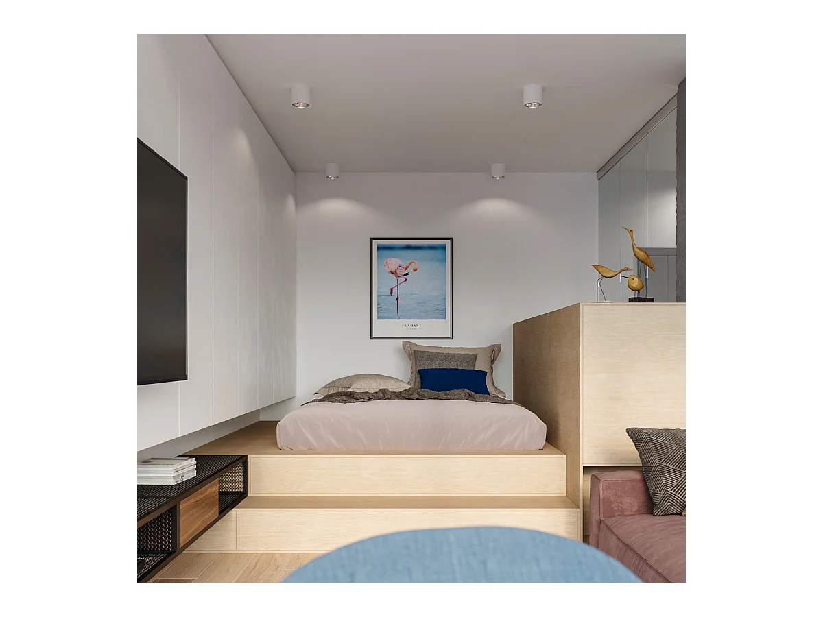 Plafondlampen Qioli modern van  - 1 lichtbronnen 3000K - L.12 x H.11 cm - wit