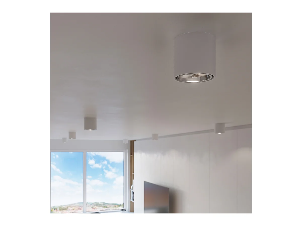 Plafondlampen Qioli modern van  - 1 lichtbronnen 3000K - L.12 x H.11 cm - wit