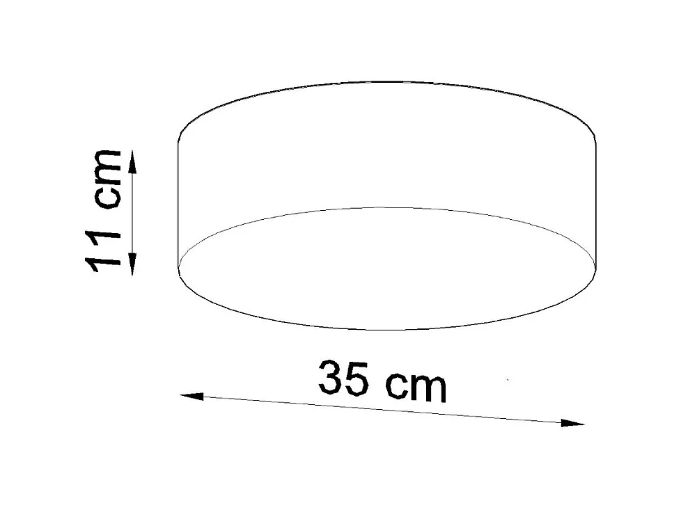 Plafonniers Cercle minimaliste en PVC - 2 sources lumineuses 4000K - L.35 x H.11 cm - gris