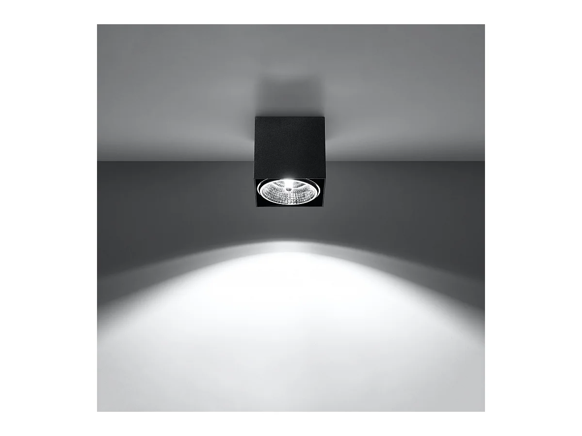 Plafonniers Nexiflex moderne en aluminium - 1 sources lumineuses 4000K - L.12 x H.11 cm - noir
