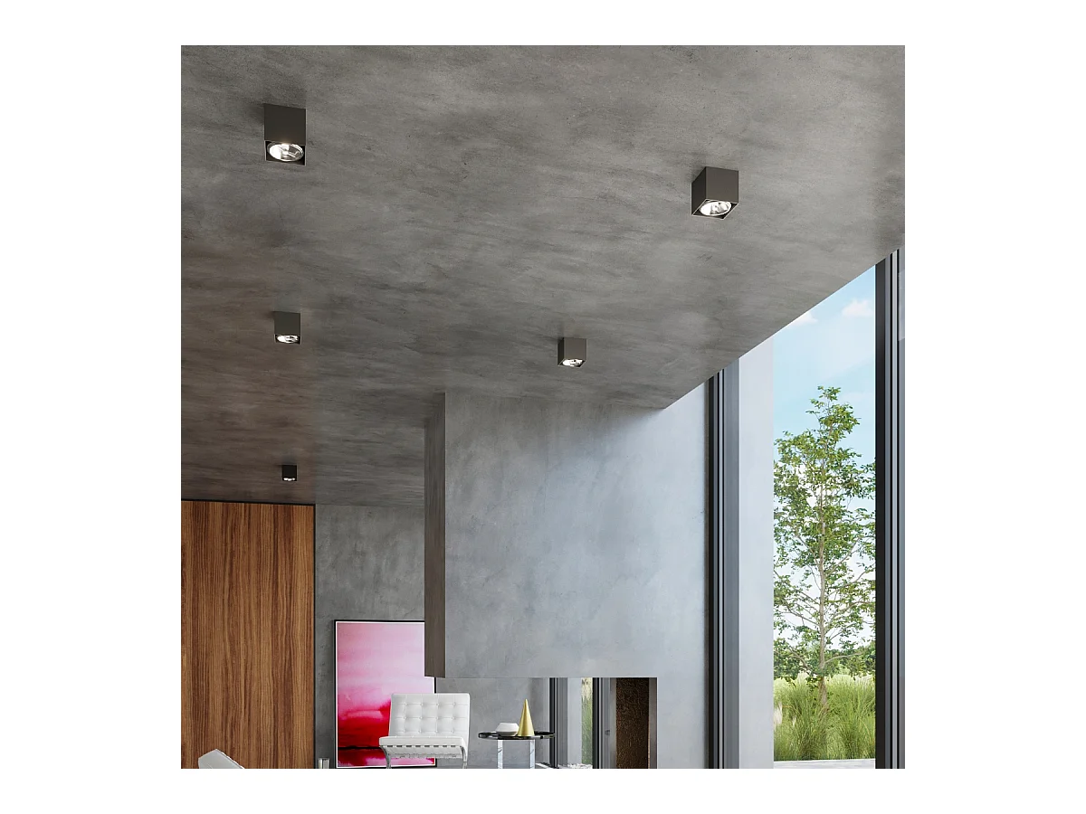 Plafonniers Nexiflex moderne en aluminium - 1 sources lumineuses 4000K - L.12 x H.11 cm - noir