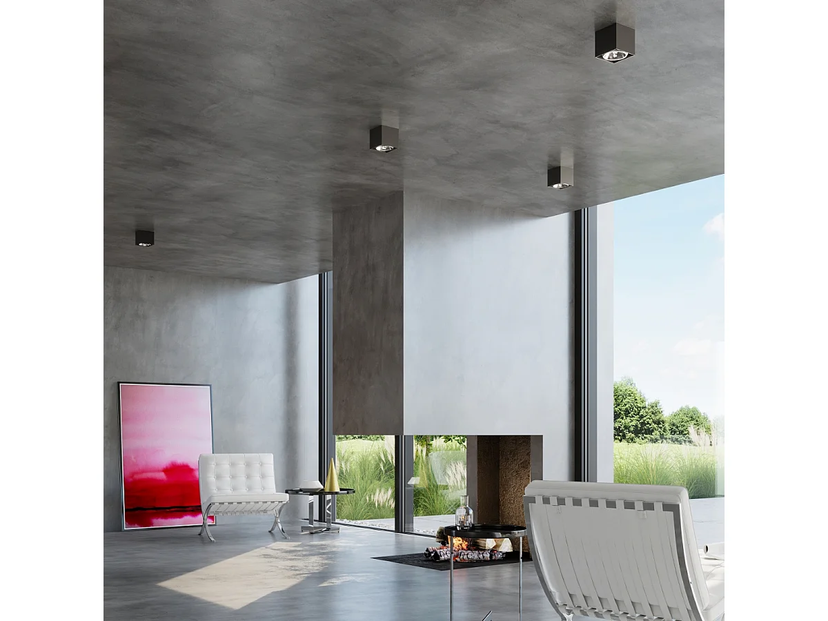 Plafonniers Nexiflex moderne en aluminium - 1 sources lumineuses 4000K - L.12 x H.11 cm - noir