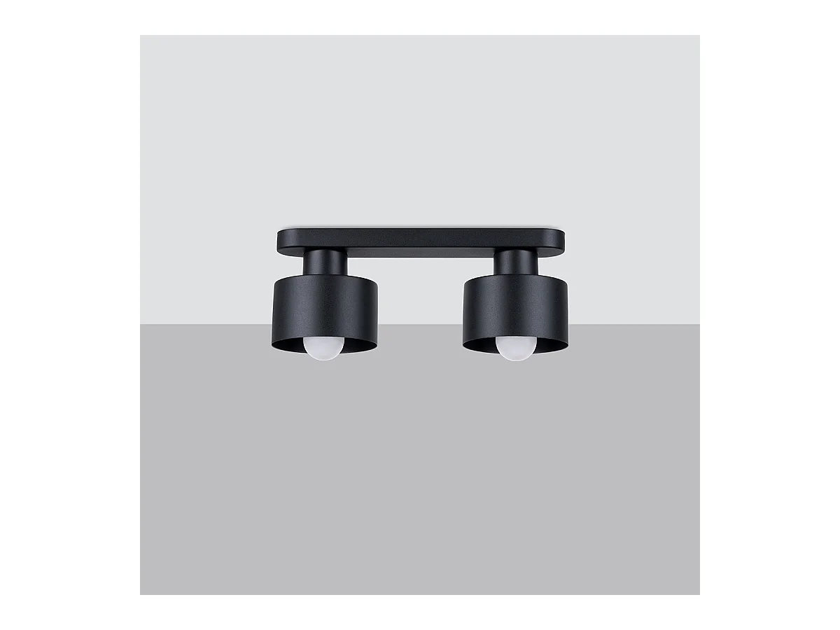 Plafondlampen Zavros modern van  - 2 lichtbronnen 4000K - L.34 x H.13 cm - zwart