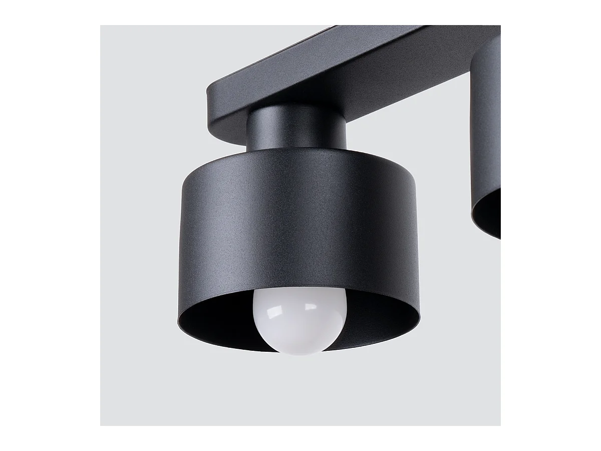 Plafondlampen Zavros modern van  - 2 lichtbronnen 4000K - L.34 x H.13 cm - zwart