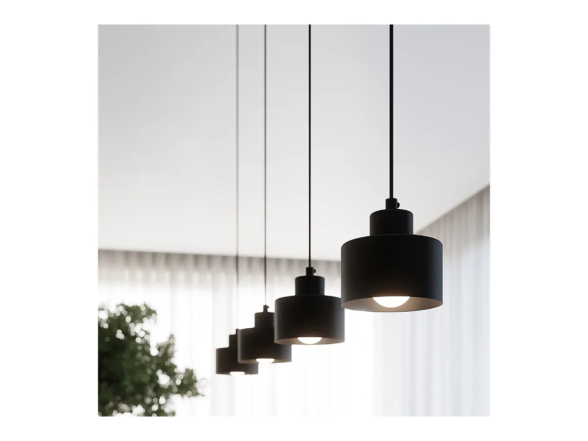 Plafondlampen Zavros modern van  - 2 lichtbronnen 4000K - L.34 x H.13 cm - zwart