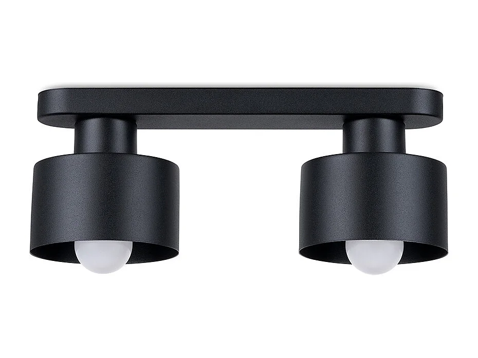 Plafonniers Zavros moderne en acier - 2 sources lumineuses 4000K - L.34 x H.13 cm - noir