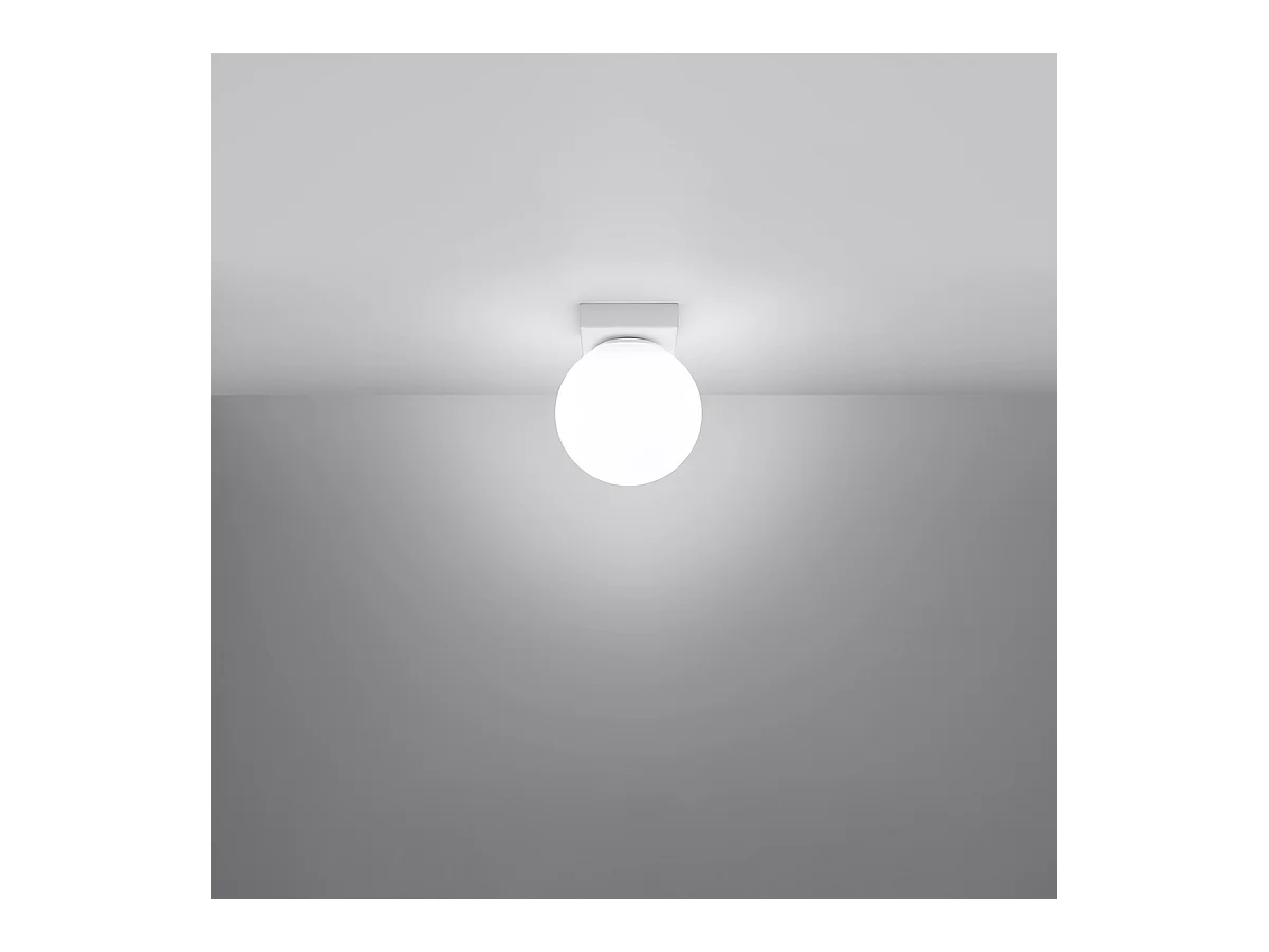 Plafonniers Zynfi moderne en acier/verre - 1 sources lumineuses 4000K - L.12 x H.14,5 cm - blanc