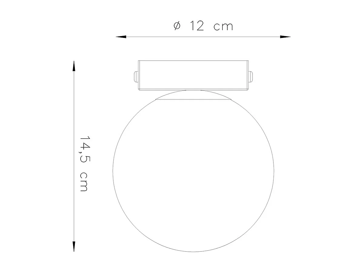 Plafonniers Zynfi moderne en acier/verre - 1 sources lumineuses 4000K - L.12 x H.14,5 cm - blanc