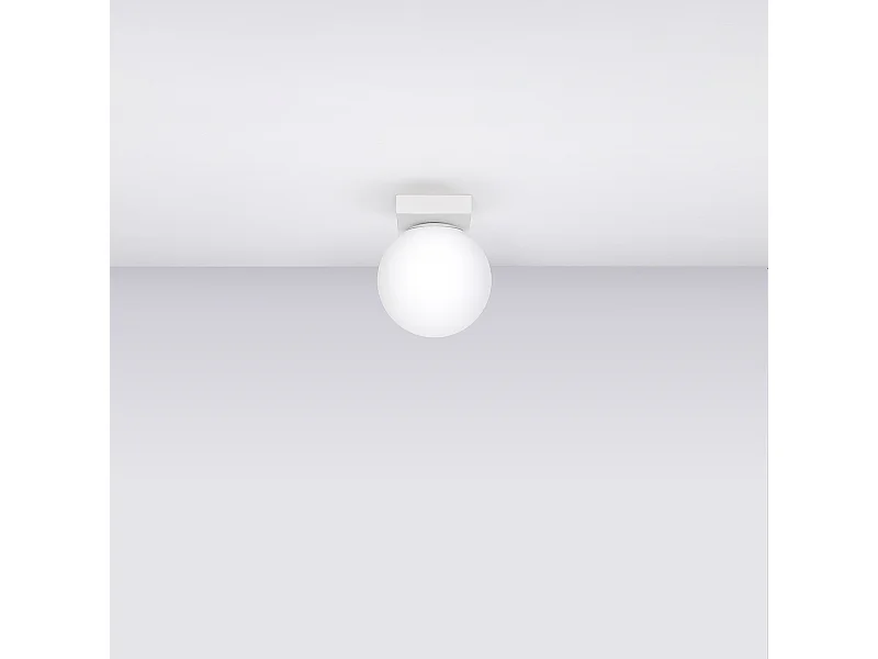 Plafonniers Zynfi moderne en acier/verre - 1 sources lumineuses 4000K - L.12 x H.14,5 cm - blanc