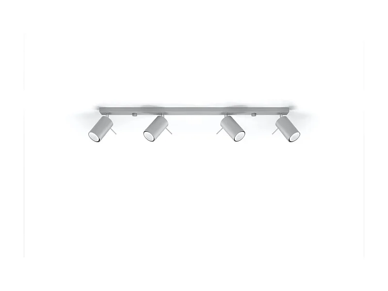 Lampade da soffitto Briix moderno di acciaio - 4 sorgenti luminose 4000K - L.80 x A.16 cm - grigio