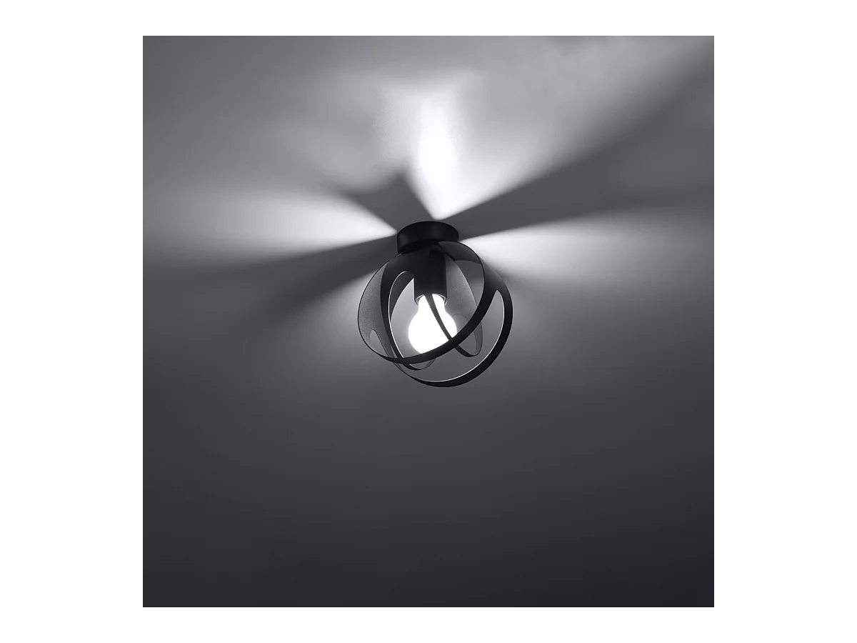 Plafony nowoczesny Brive, stal - 1 źródło światła 4000K - L.16 x H.21 cm - czarny