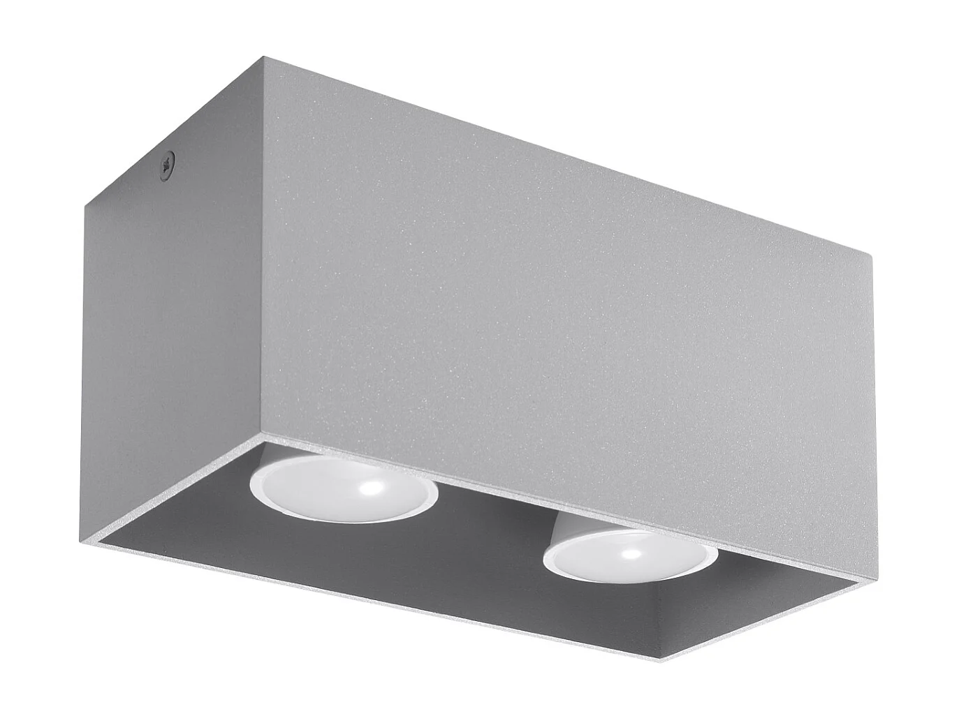 Plafonniers Quadx maxi moderne en aluminium - 2 sources lumineuses 4000K - L.20 x H.10 cm - gris