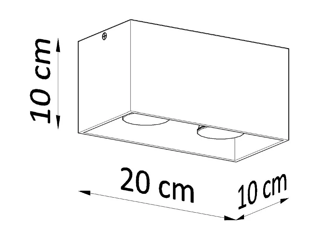 Plafonniers Quadx maxi moderne en aluminium - 2 sources lumineuses 4000K - L.20 x H.10 cm - gris