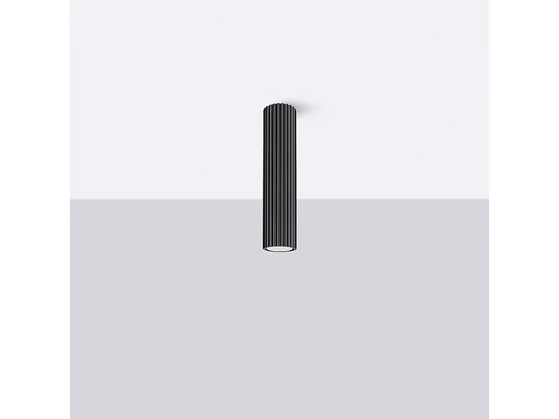 Plafonnier Gloow minimaliste en aluminium - 1 sources lumineuses 4000K - L.6,5 x H.30 cm - noir