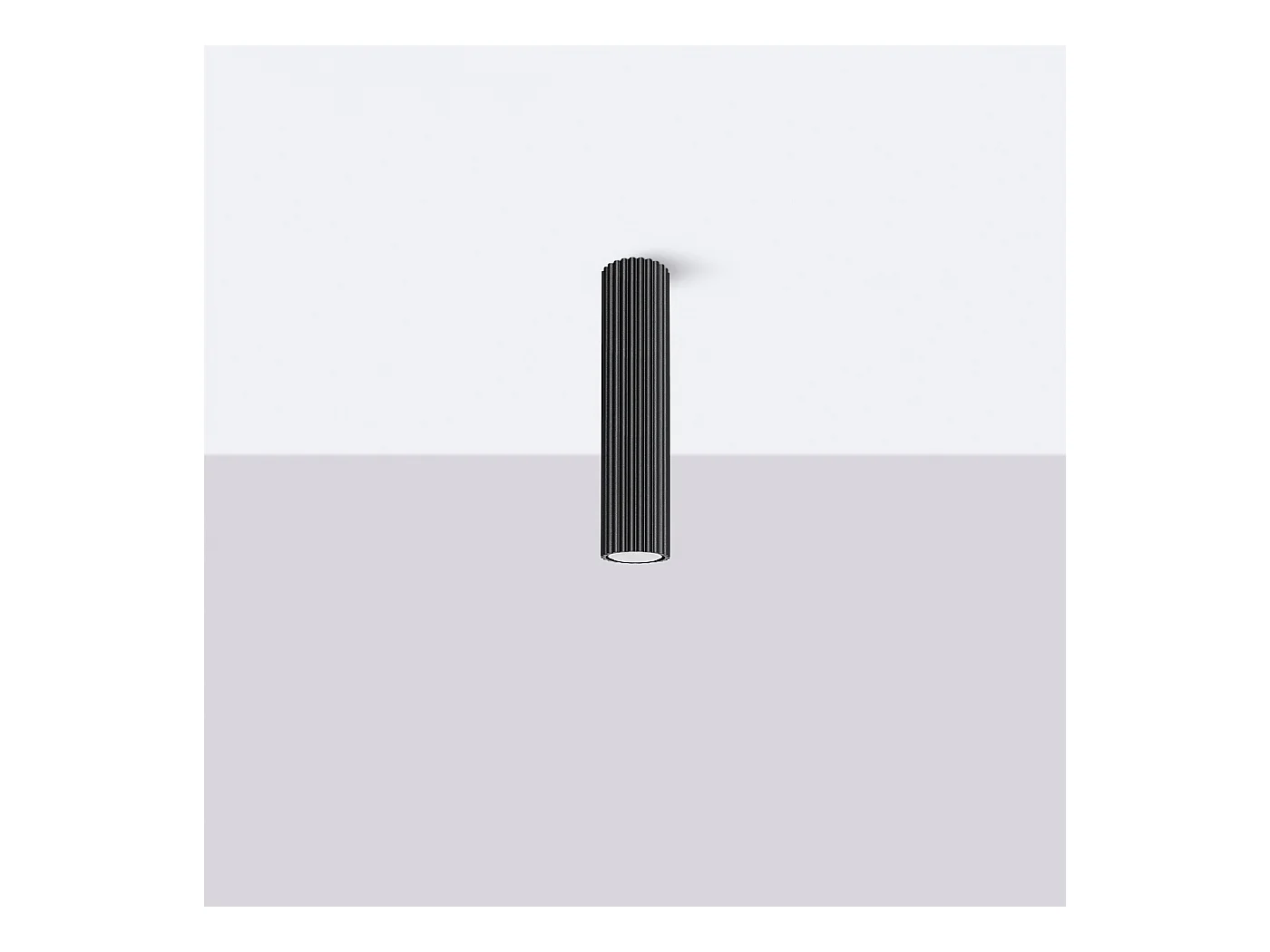 Plafonnier Gloow minimaliste en aluminium - 1 sources lumineuses 4000K - L.6,5 x H.30 cm - noir