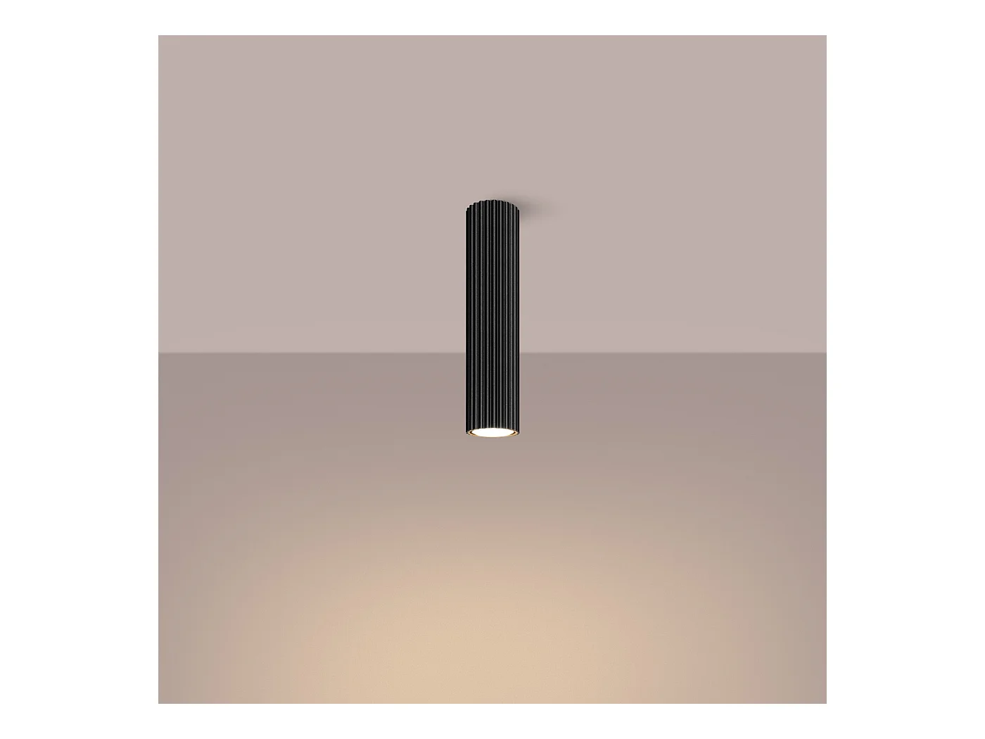 Plafonnier Gloow minimaliste en aluminium - 1 sources lumineuses 4000K - L.6,5 x H.30 cm - noir