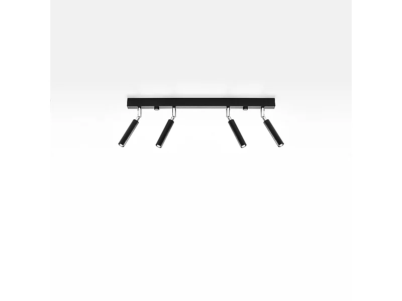 Plafondlampen Astix modern van  - 4 lichtbronnen 4000K - L.60 x H.20 cm - zwart