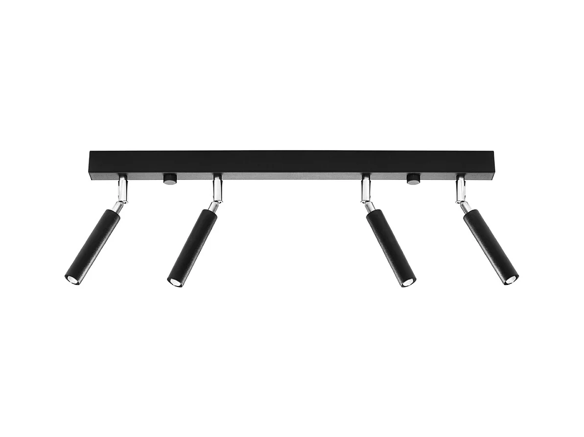 Plafondlampen Astix modern van  - 4 lichtbronnen 4000K - L.60 x H.20 cm - zwart