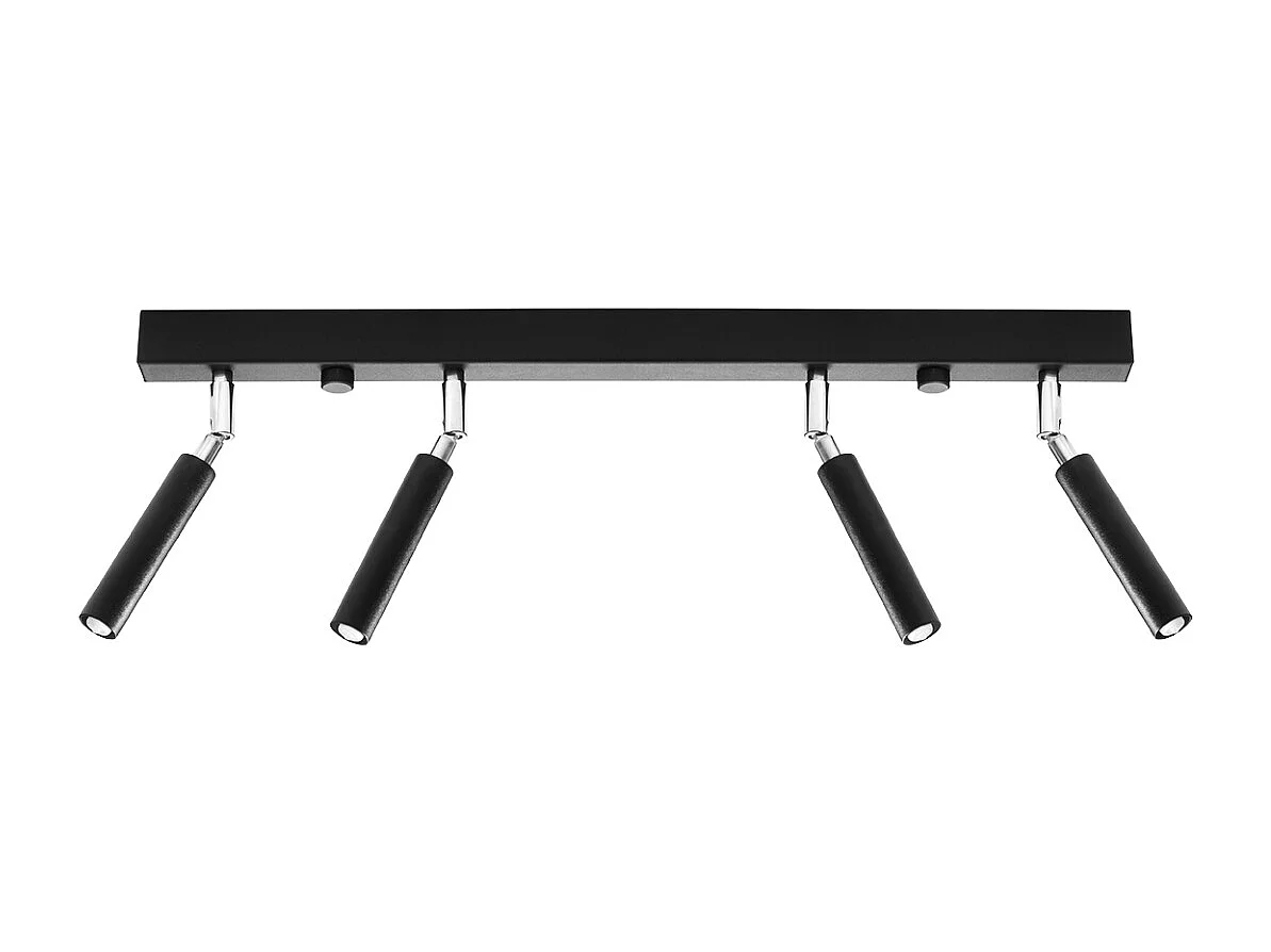 Plafonniers Astix moderne en aluminium - 4 sources lumineuses 4000K - L.60 x H.20 cm - noir