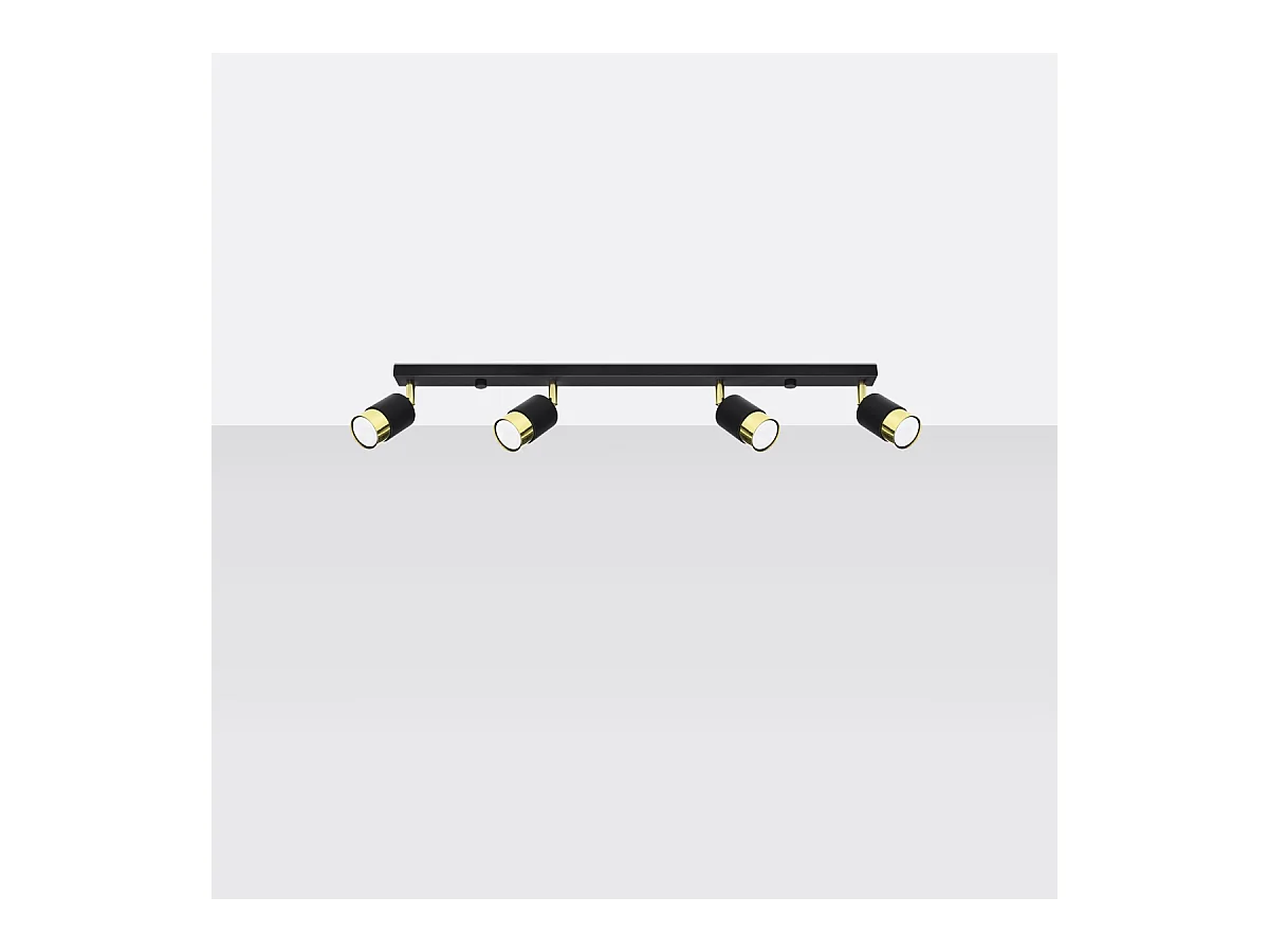 Plafondlampen Alvor modern van  - 4 lichtbronnen 4000K - L.81 x H.18 cm - zwart goud