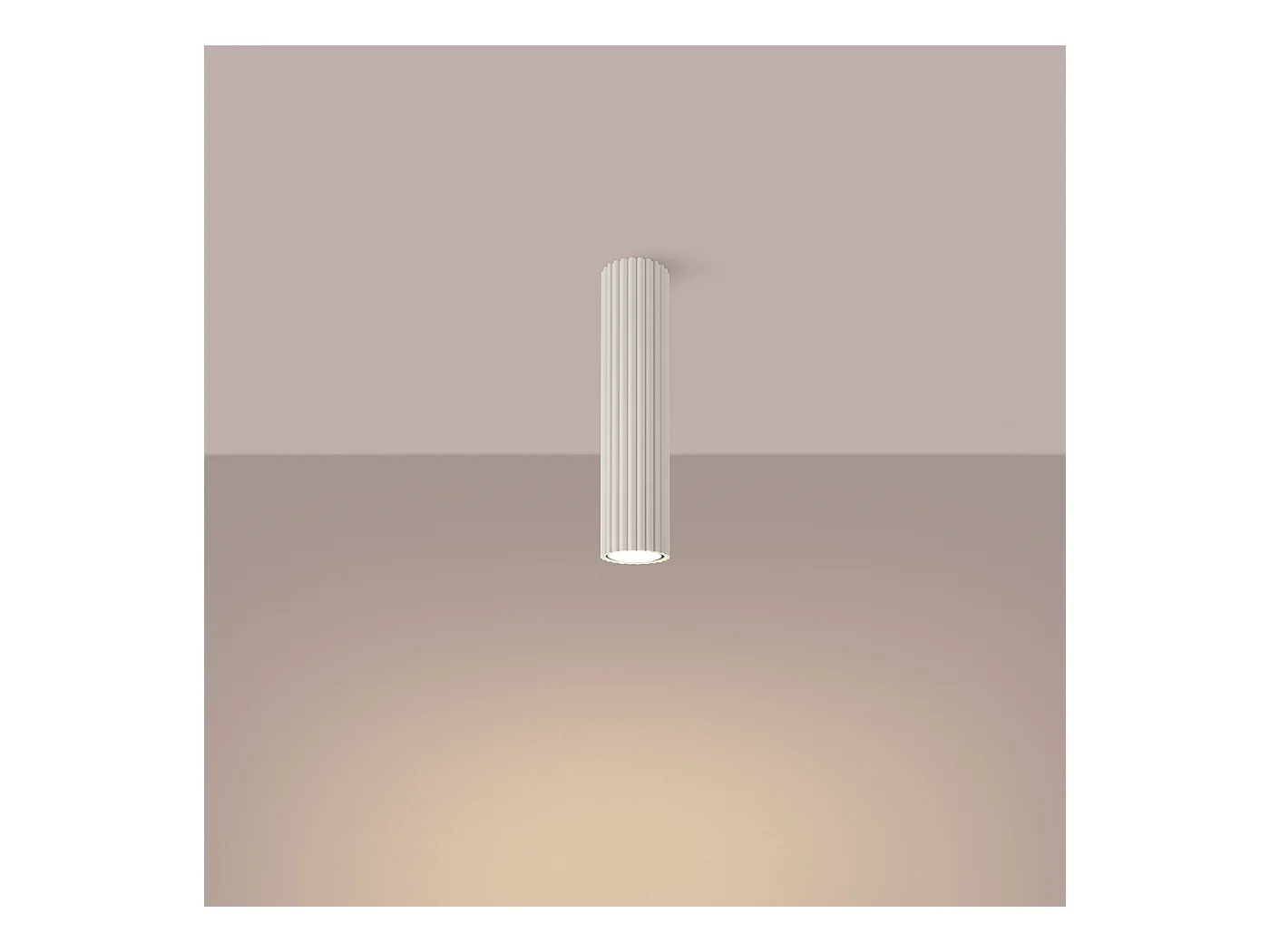 Plafonnier Gloow minimaliste en aluminium - 1 sources lumineuses 4000K - L.6,5 x H.30 cm - beige