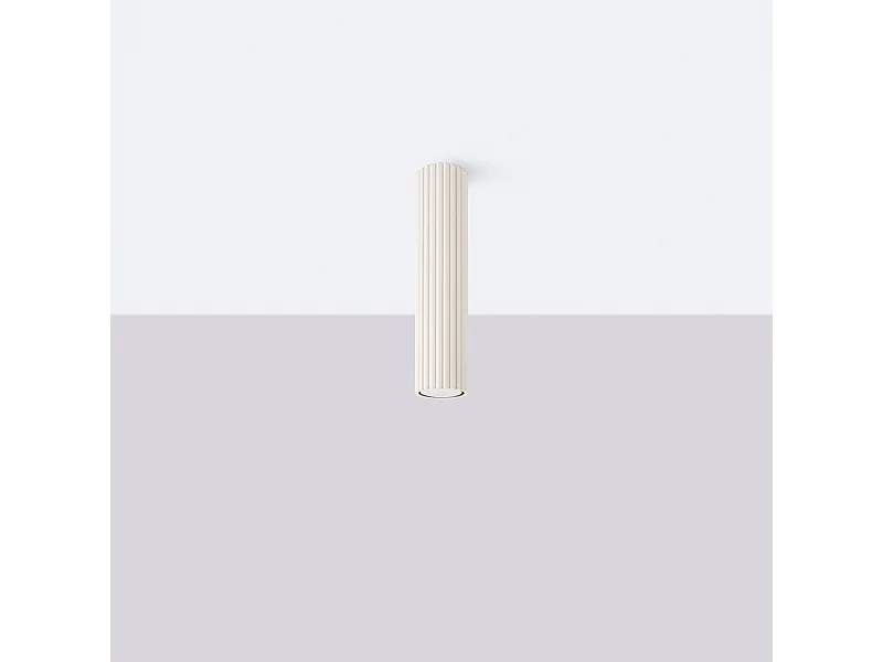 Lampa sufitowa minimalistyczny Gloow, aluminium - 1 źródło światła 4000K - L.6.5 x H.30 cm - beżowy