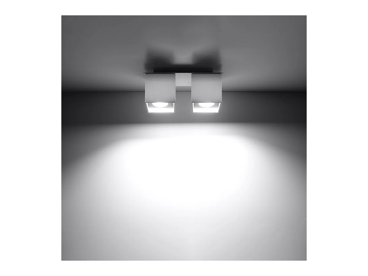 Plafondlampen Quadx modern van  - 2 lichtbronnen 4000K - L.26 x H.12 cm - wit