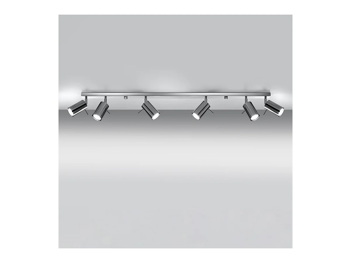 Plafonniers Briix moderne en acier - 6 sources lumineuses 3000K - L.118 x H.16 cm - chrome