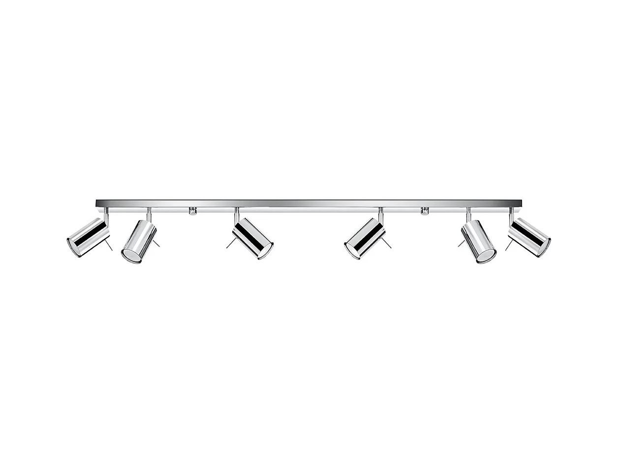 Plafonniers Briix moderne en acier - 6 sources lumineuses 3000K - L.118 x H.16 cm - chrome