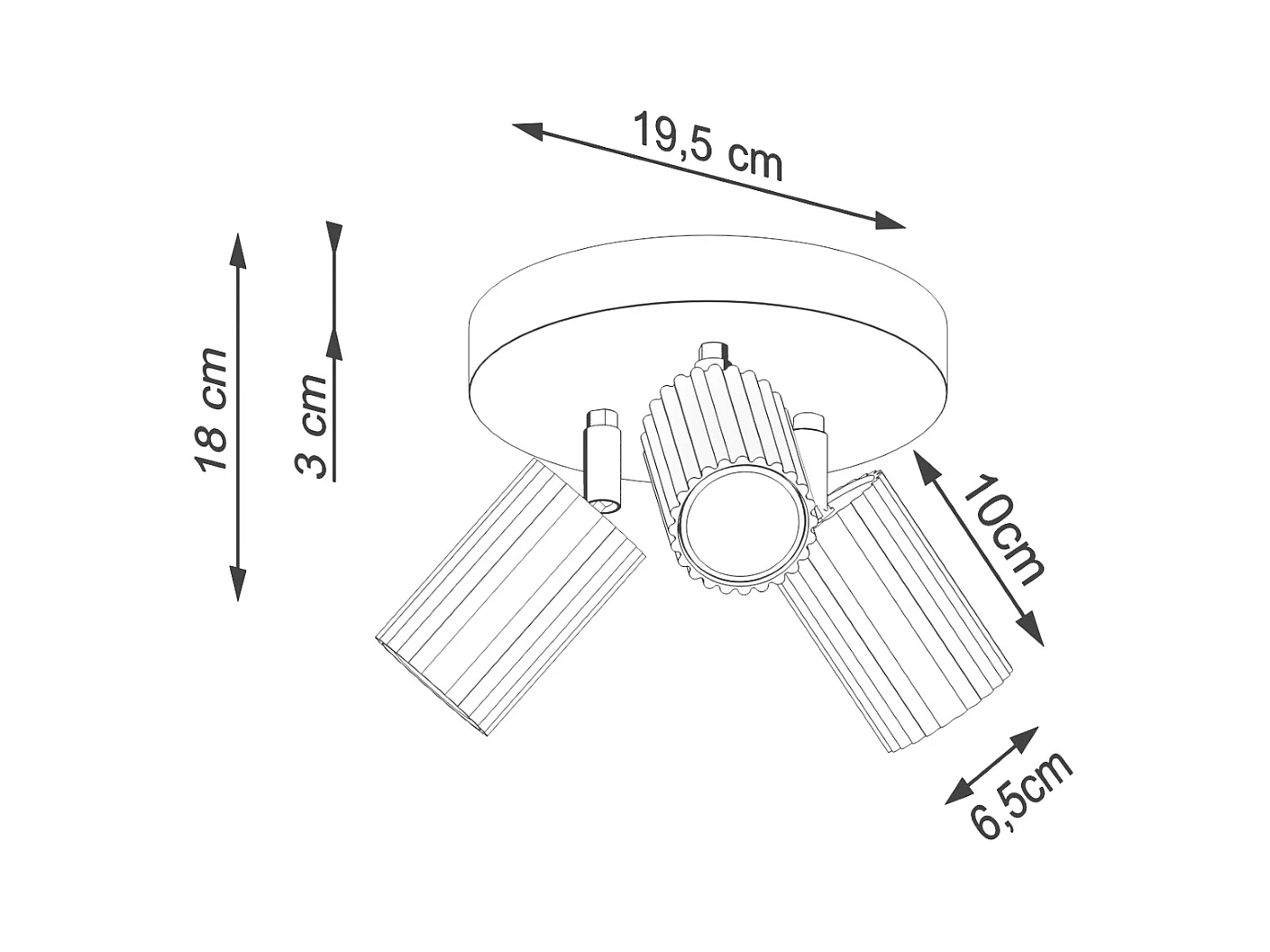 Plafondlamp Gloow minimalistisch van  - 3 lichtbronnen 3000K - L.19,5 x H.18 cm - olijfgroen