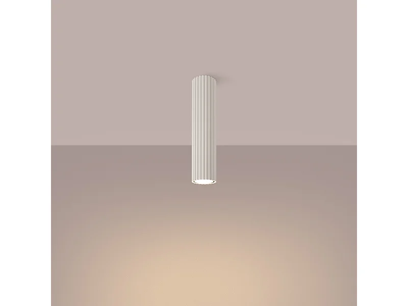 Plafonnier Gloow minimaliste en aluminium - 1 sources lumineuses 3000K - L.6,5 x H.30 cm - beige