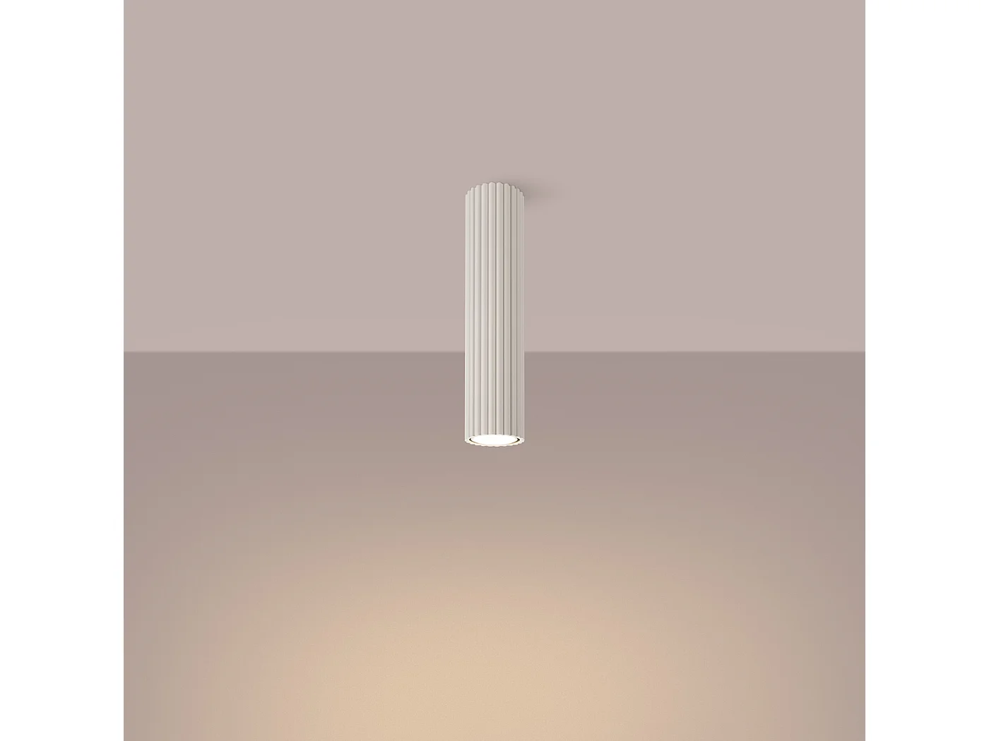 Plafondlamp Gloow minimalistisch van  - 1 lichtbronnen 3000K - L.6,5 x H.30 cm - beige