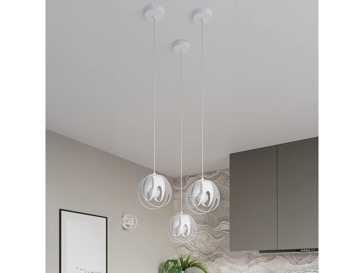 Plafonniers Novetex moderne en acier - 1 sources lumineuses 3000K - L.16 x H.21 cm - blanc