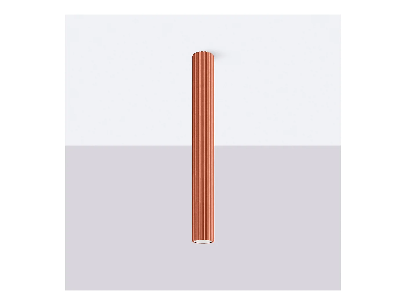 Plafonnier Gloow minimaliste en aluminium - 1 sources lumineuses 4000K - L.6,5 x H.60 cm - ocre rouge