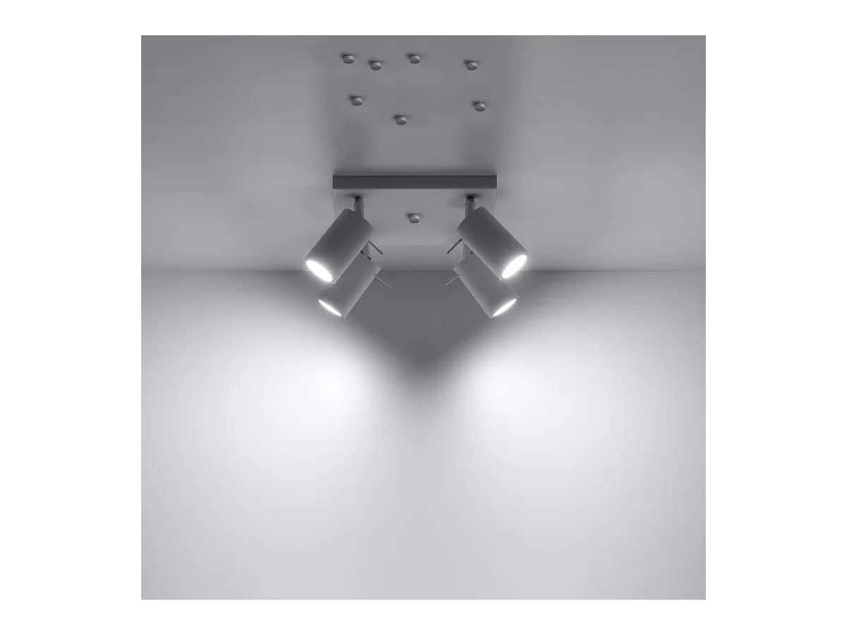 Plafonniers Briix moderne en acier - 4 sources lumineuses 4000K - L.25 x H.16 cm - blanc