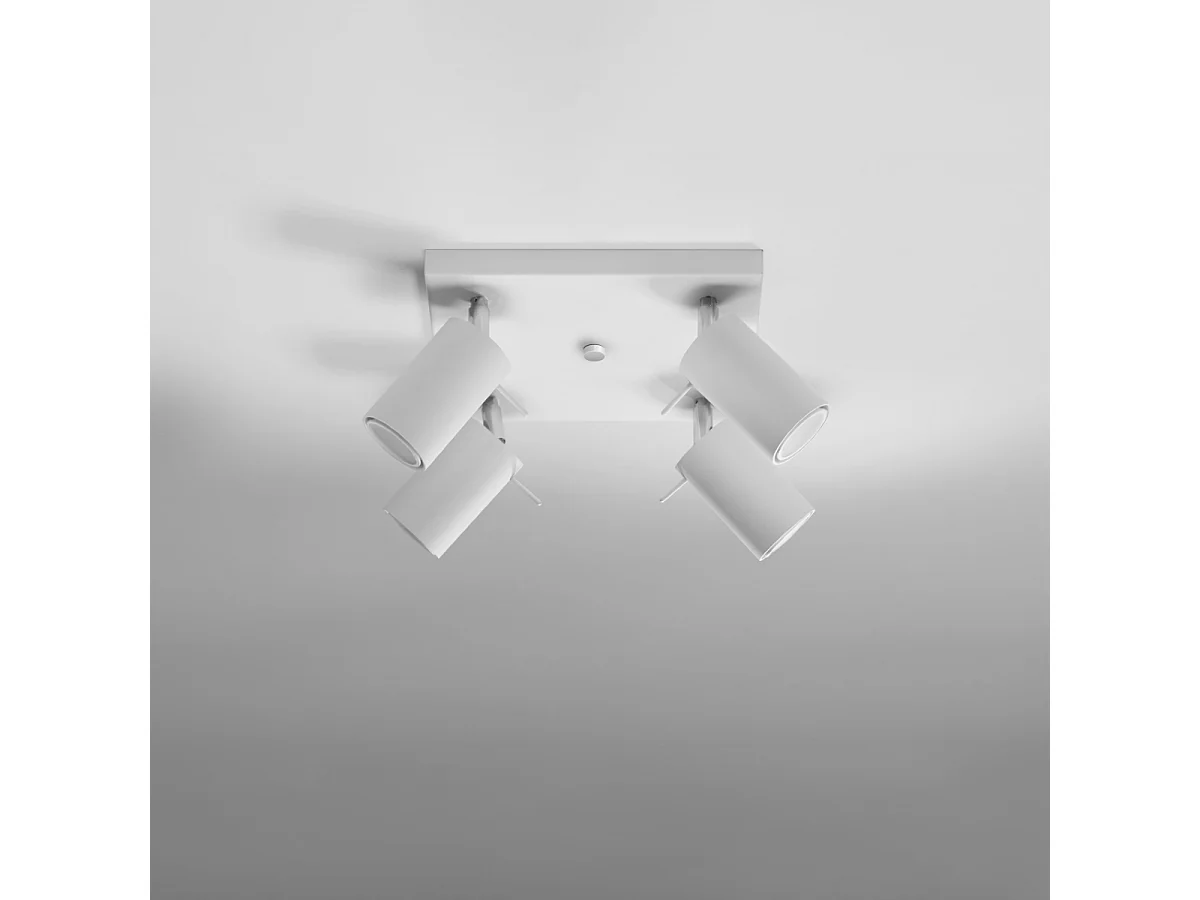 Plafonniers Briix moderne en acier - 4 sources lumineuses 4000K - L.25 x H.16 cm - blanc