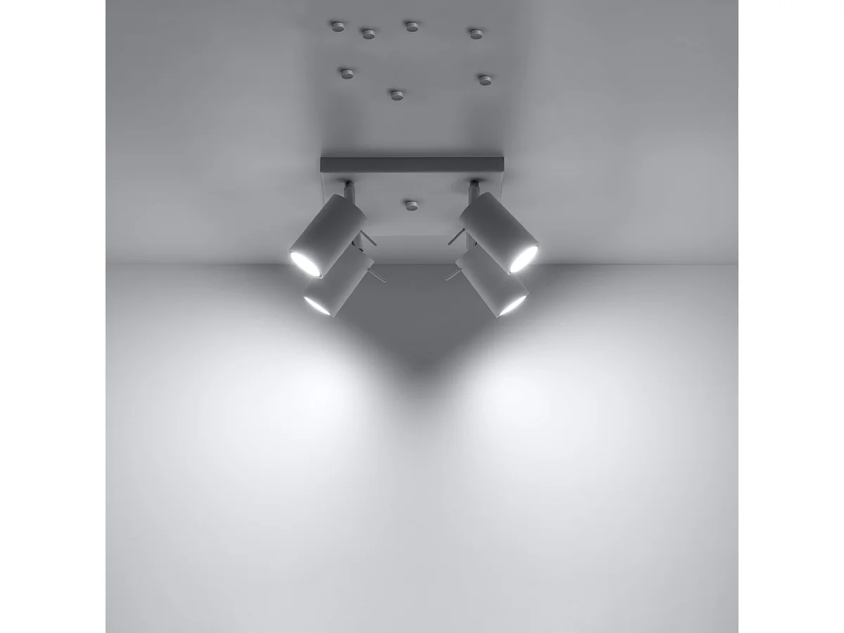 Plafonniers Briix moderne en acier - 4 sources lumineuses 4000K - L.25 x H.16 cm - blanc