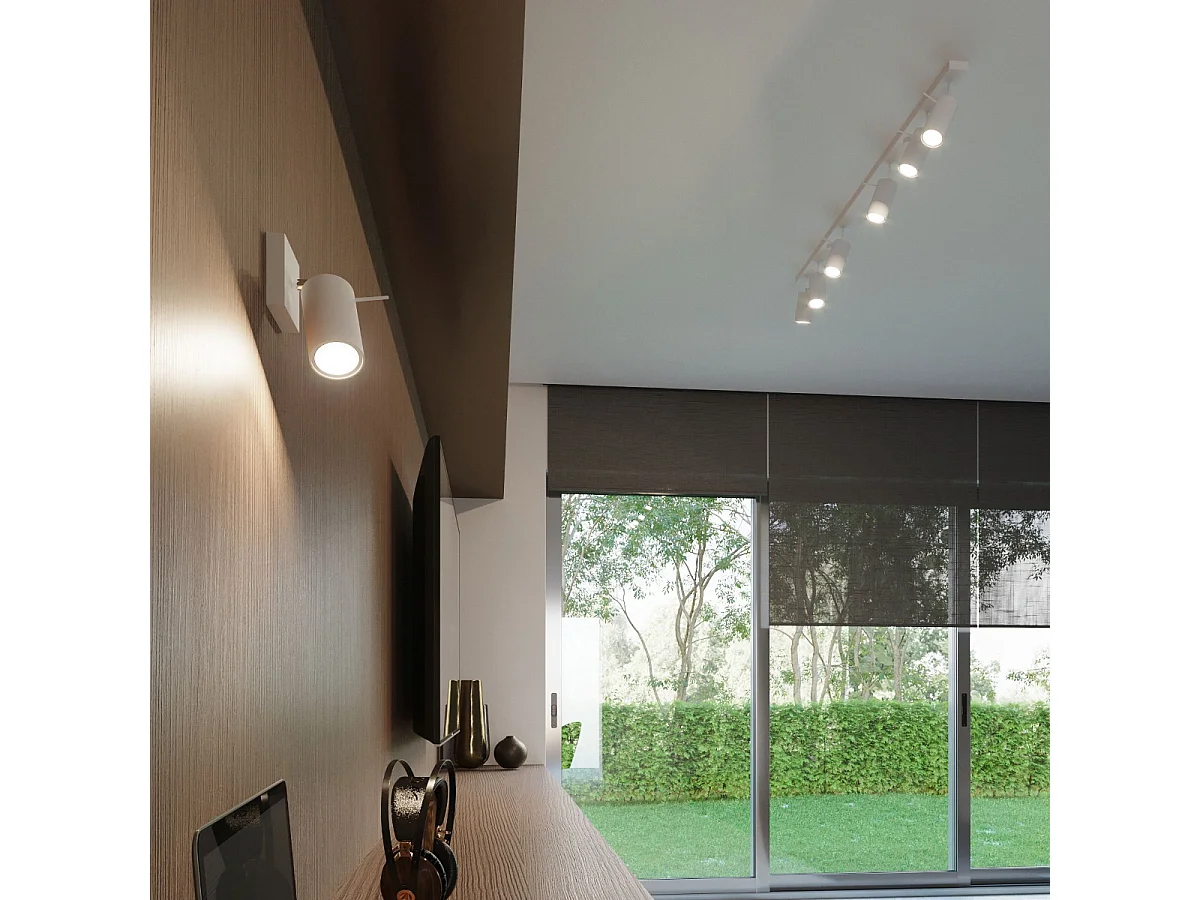 Plafonniers Briix moderne en acier - 4 sources lumineuses 4000K - L.25 x H.16 cm - blanc