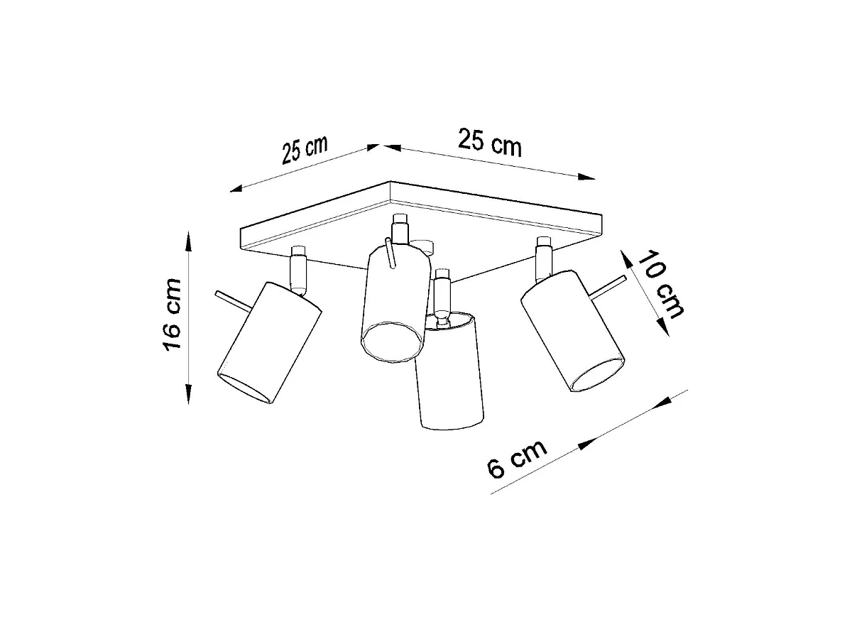Deckenlampen Briix modern aus  Stahl - 4 lichtquellen 4000K - L.25 x H. cm - Weiß