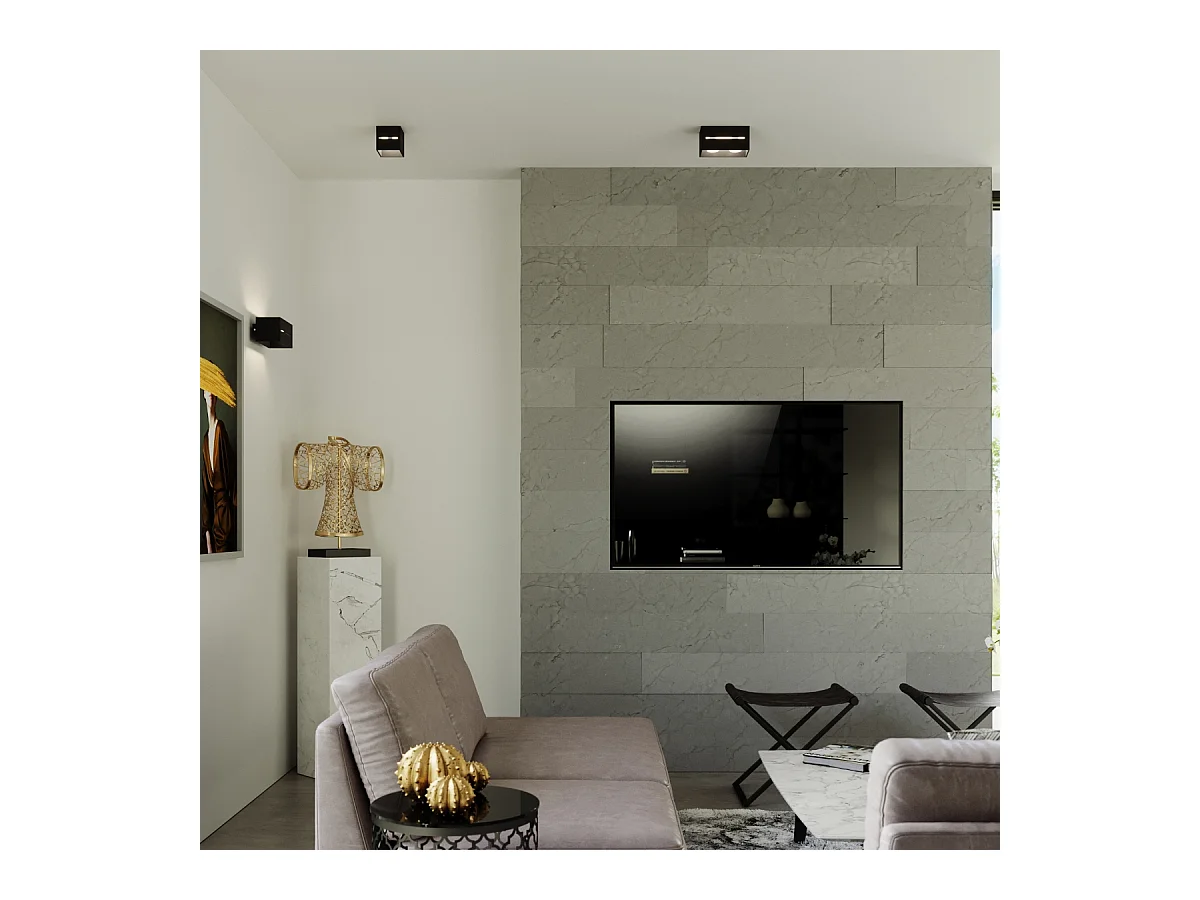 Plafonniers Zorbo maxi moderne en aluminium - 2 sources lumineuses 3000K - L.20 x H.10 cm - noir