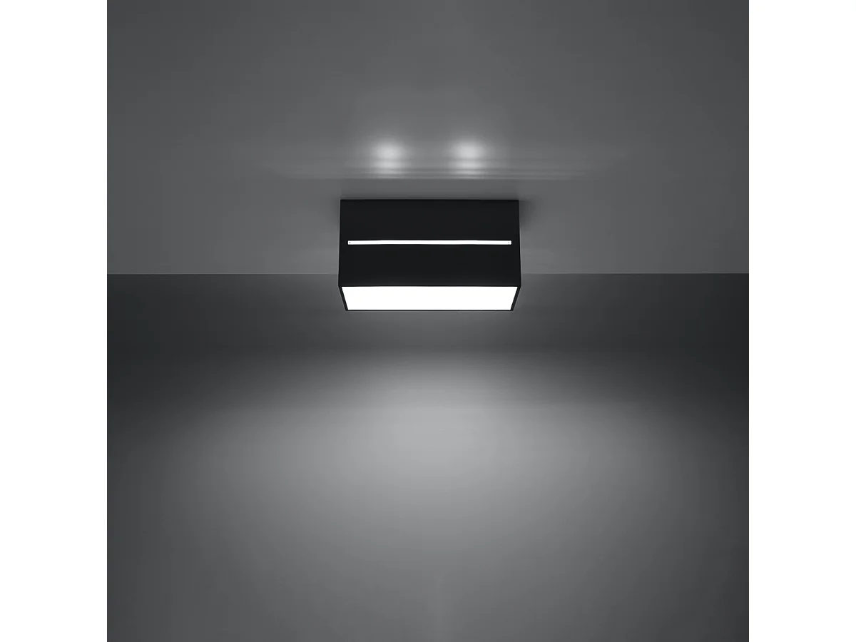 Plafonniers Zorbo maxi moderne en aluminium - 2 sources lumineuses 3000K - L.20 x H.10 cm - noir