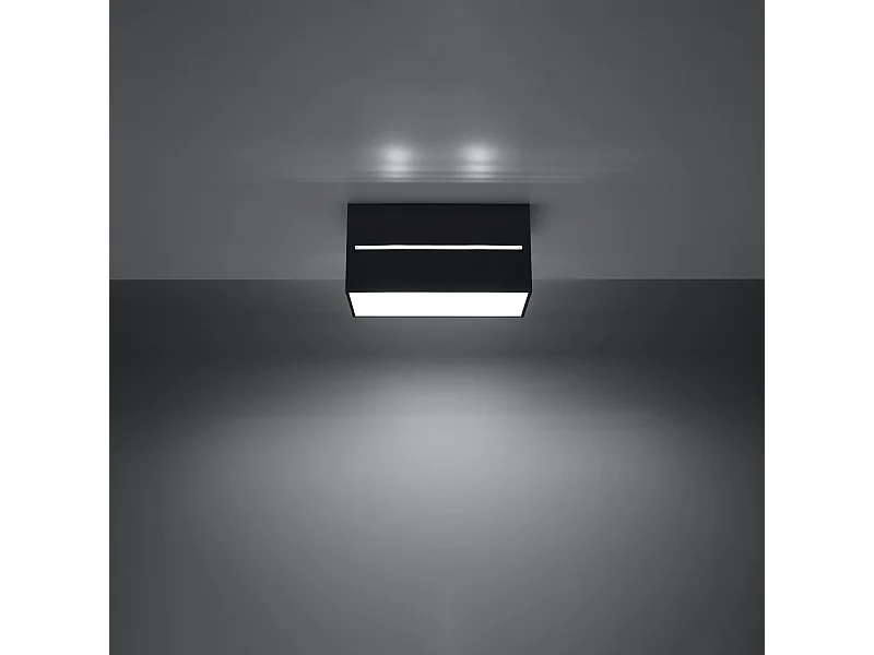Plafonniers Zorbo maxi moderne en aluminium - 2 sources lumineuses 3000K - L.20 x H.10 cm - noir