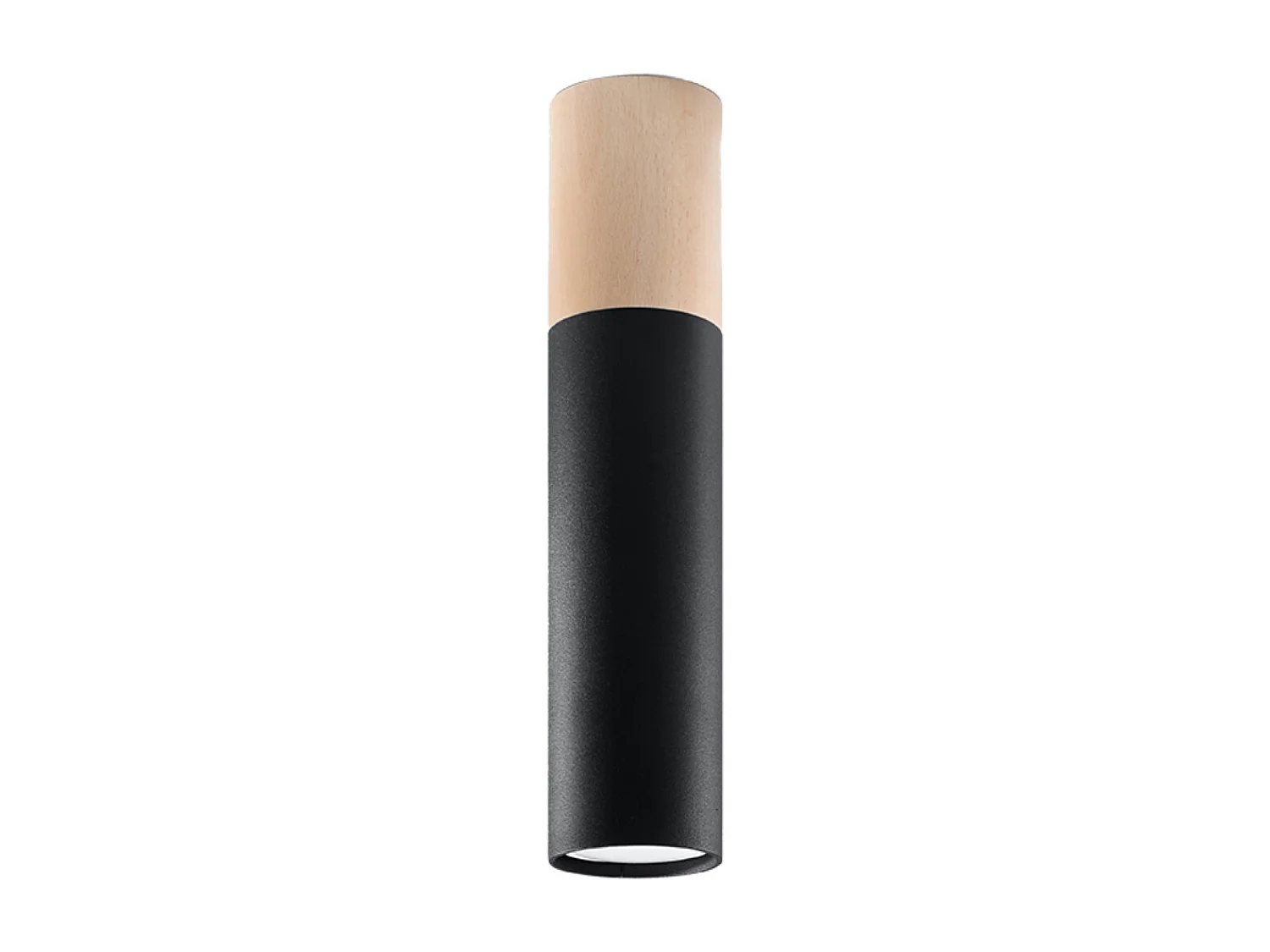 Lampade da soffitto Poblano moderno di acciaio/legno - 1 sorgenti luminose 4000K - L.6 x A.30 cm - legno naturale/nero