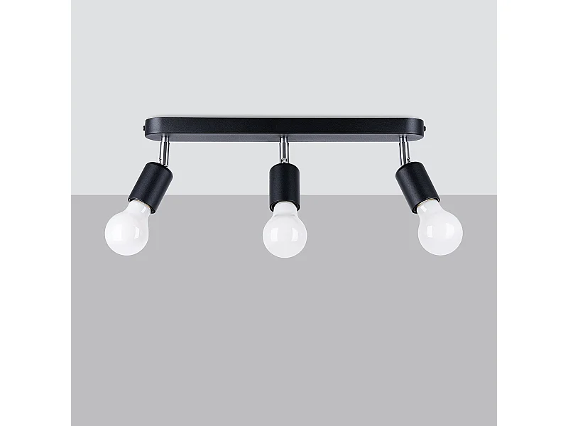 Plafondlampen Synfex minimalistisch van  - 3 lichtbronnen 4000K - L.40 x H.13,5 cm - zwart