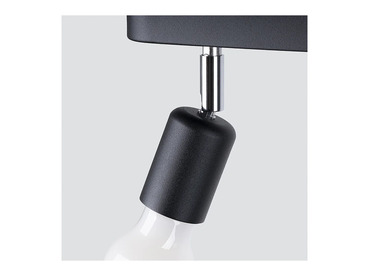 Plafondlampen Synfex minimalistisch van  - 3 lichtbronnen 4000K - L.40 x H.13,5 cm - zwart