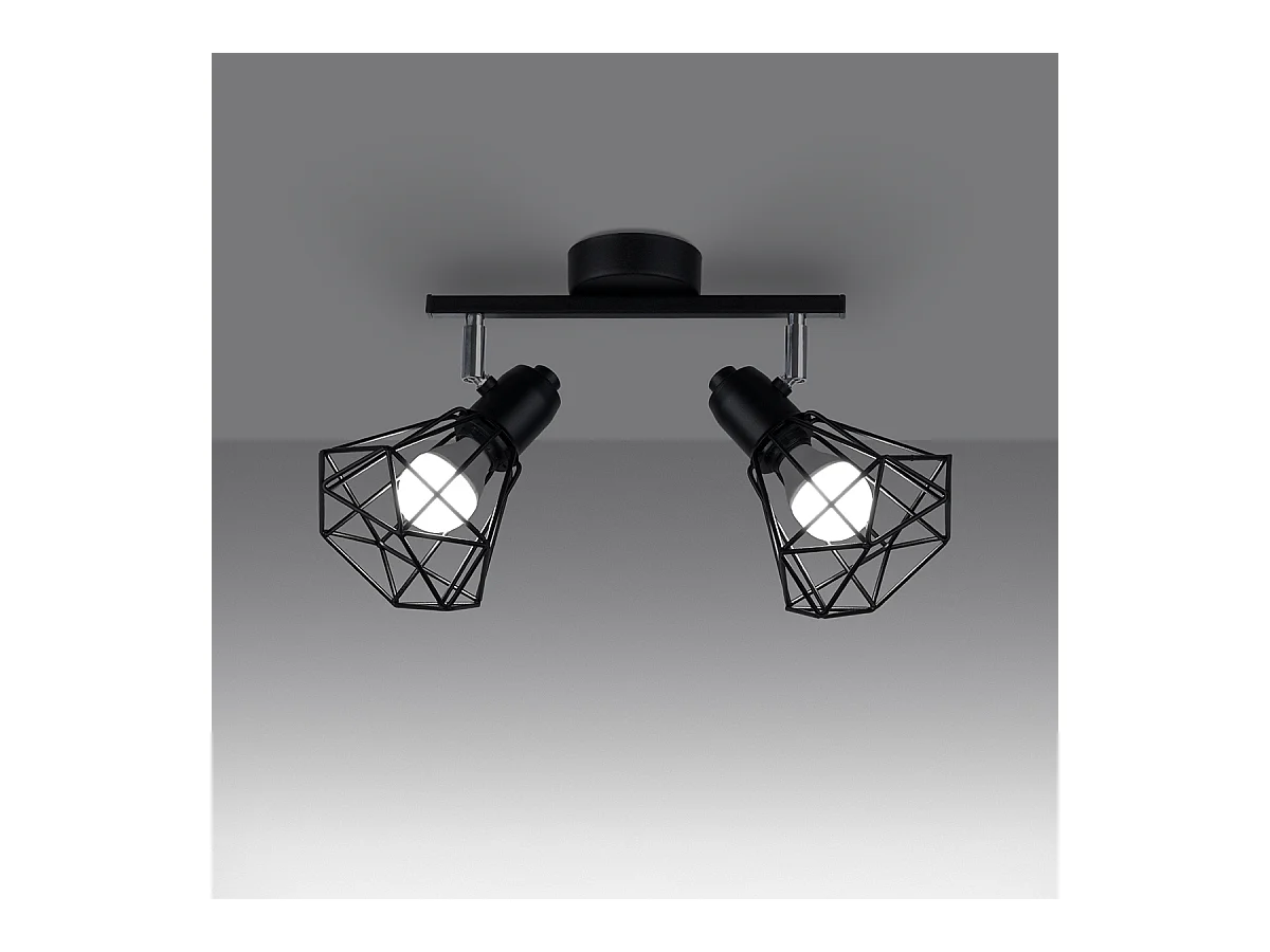 Plafondlampen Lunova modern van  - 2 lichtbronnen 4000K - L.31 x H.19 cm - zwart