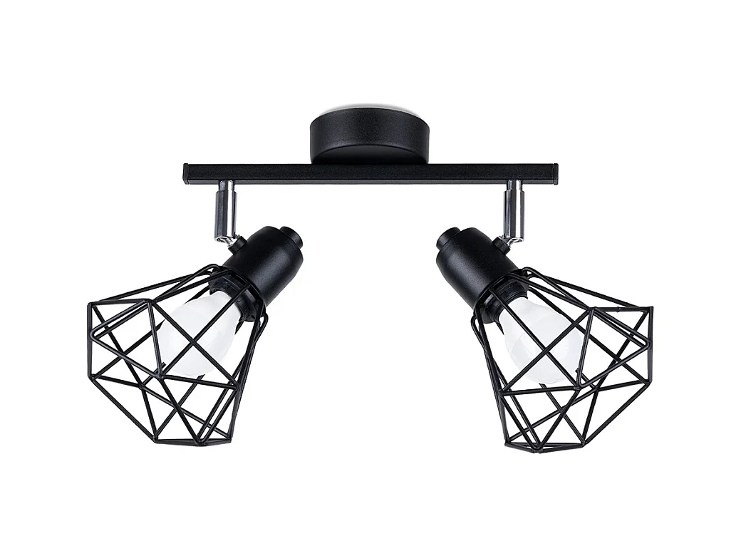 Plafondlampen Lunova modern van  - 2 lichtbronnen 4000K - L.31 x H.19 cm - zwart